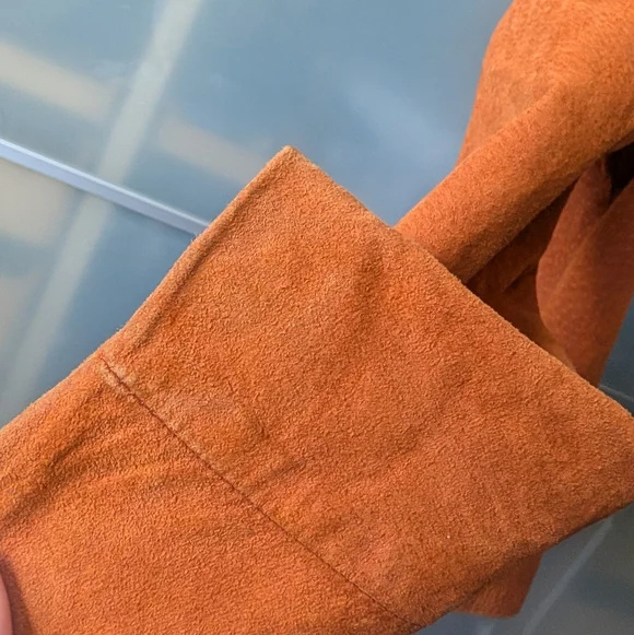 πΌπ¨π¦ Awesome Vintage Danier Orange Suede Jacket With Retro Buttons - Large - Picture 5 of 13